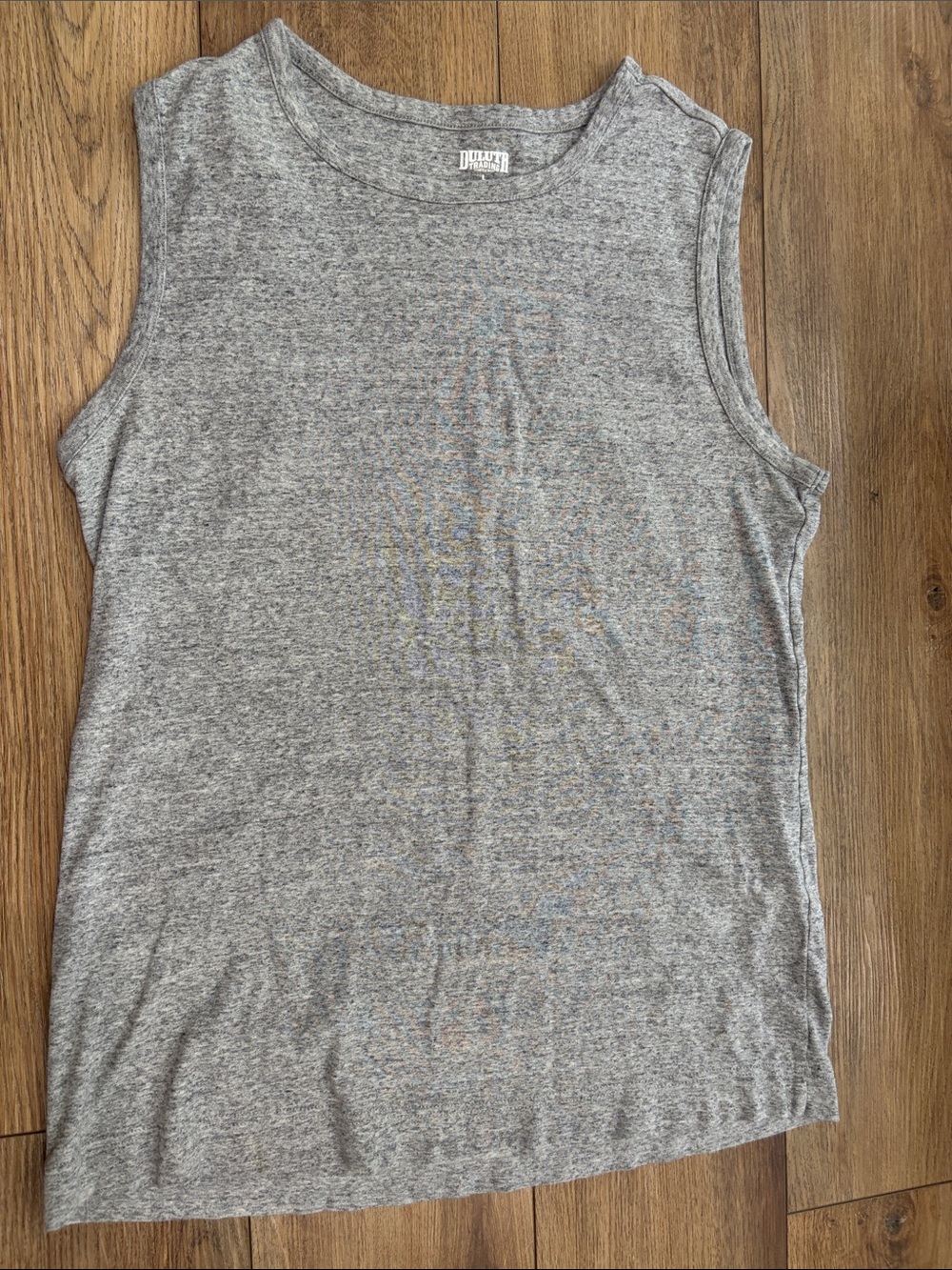 Duluth Trading Light Heather Gray Sleeveless Tank | size large